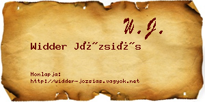 Widder Józsiás névjegykártya
